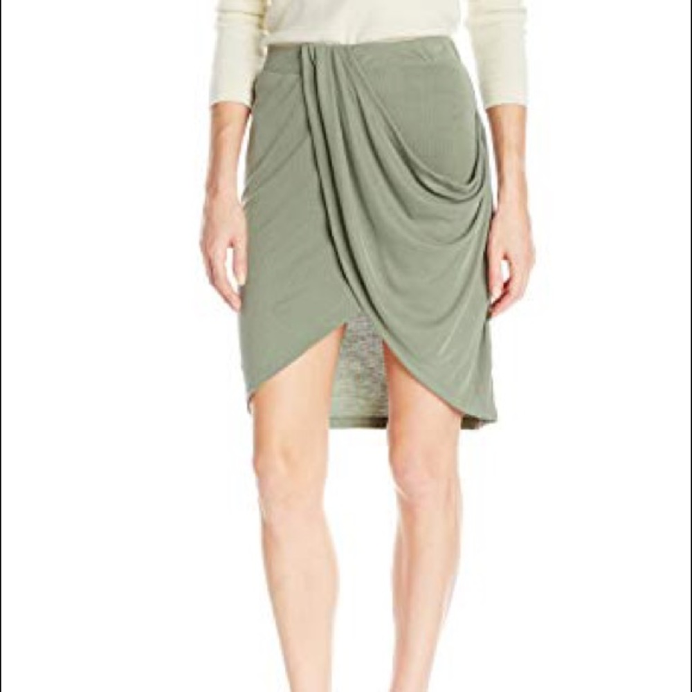 Splendid moss green sand washed jersey skirt